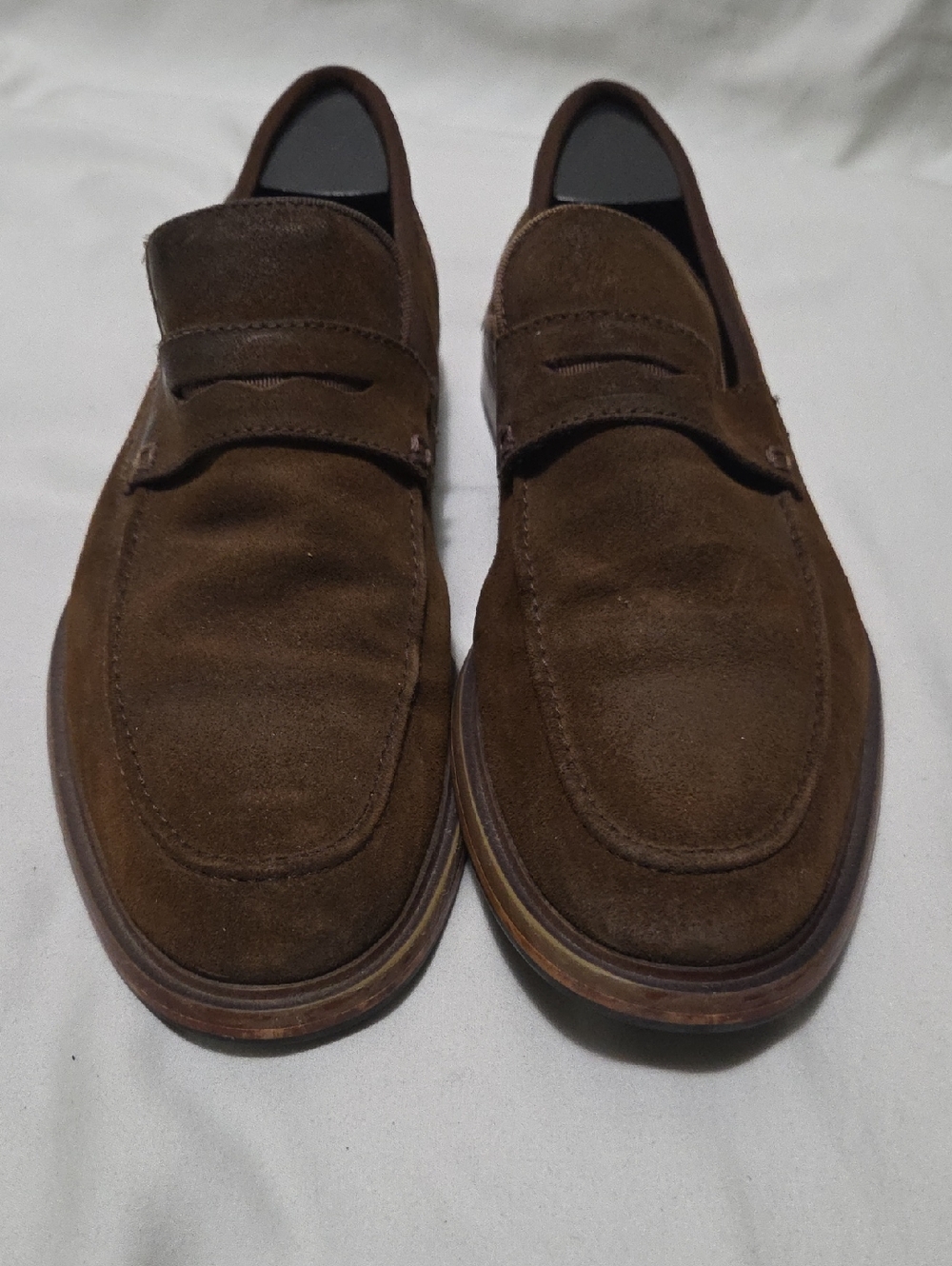 Men's Brown Suede Slip-On Penny Loafers